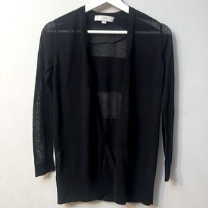 Loft black lightweight cardigan long sleeves sheer